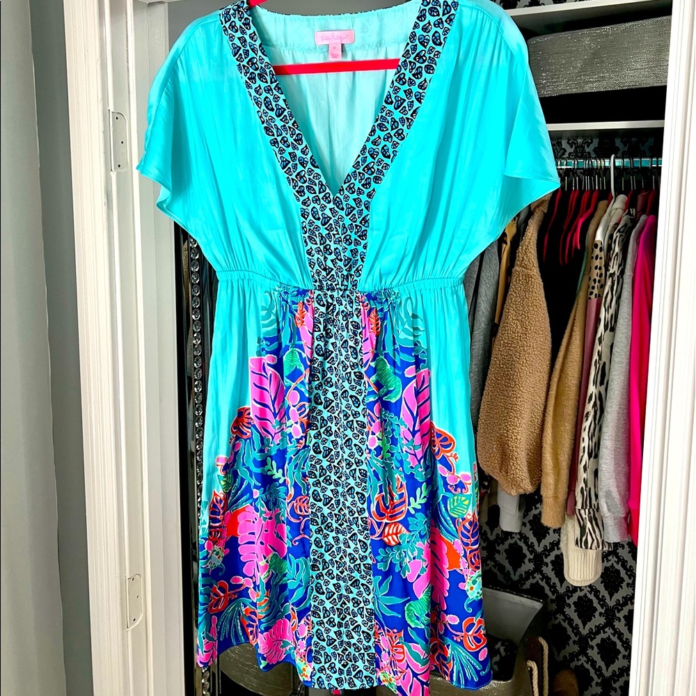 Lilly Pulitzer gorgeous silk dress! SZ M EUC
